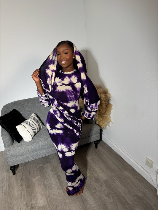 Robe moulante - droite avec foulard