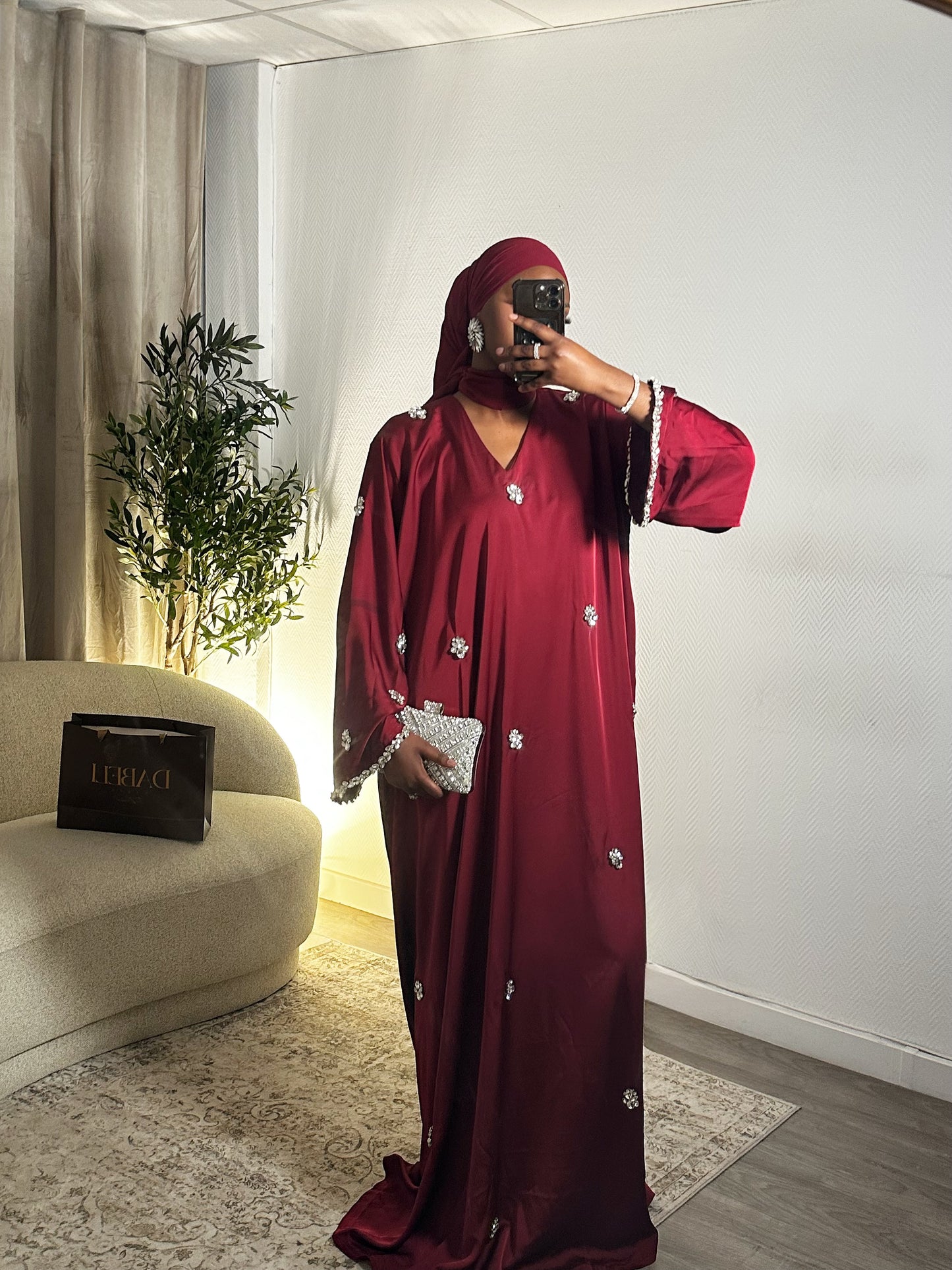 Robe Pearly - burgundy